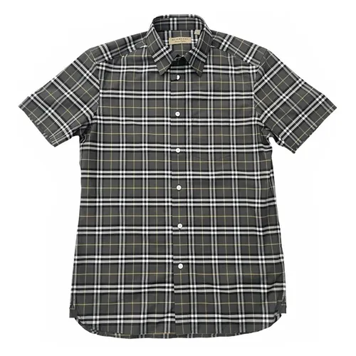Thời trang Burberry Áo sơ mi - Áo Sơ Mi Nam Burberry BBR Short Sleeve 8008424 Màu Xám Kẻ Size XS - Vua Hàng Hiệu