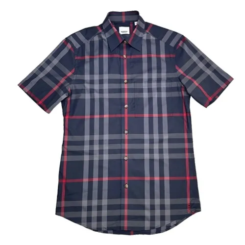 Thời trang Burberry Áo sơ mi - Áo Sơ Mi Nam Burberry With Vintage Check Printed 8084292 Màu Xanh Navy Size S - Vua Hàng Hiệu