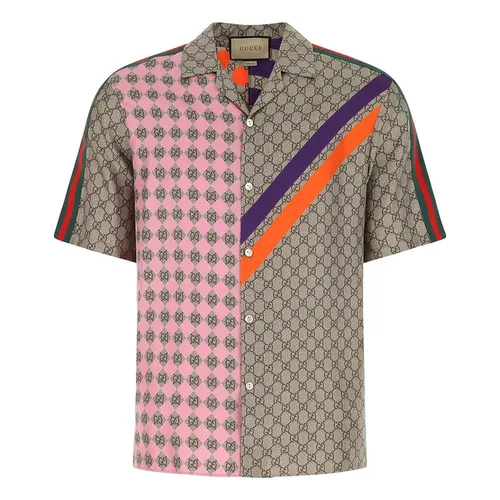 Thời trang Gucci - Áo Sơ Mi Nam Gucci Geometric GG Print Bowling Shirt Phối Màu Size 44 - Vua Hàng Hiệu