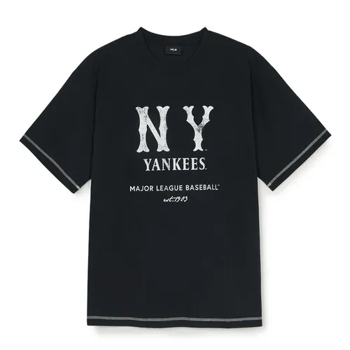 MLB Korea - Áo Thun MLB Basic Coopers Logo Mega Overfit Functional Short Sleeve T-Shirt New York Yankees 3ATSB1153-50BKS Màu Đen - Vua Hàng Hiệu