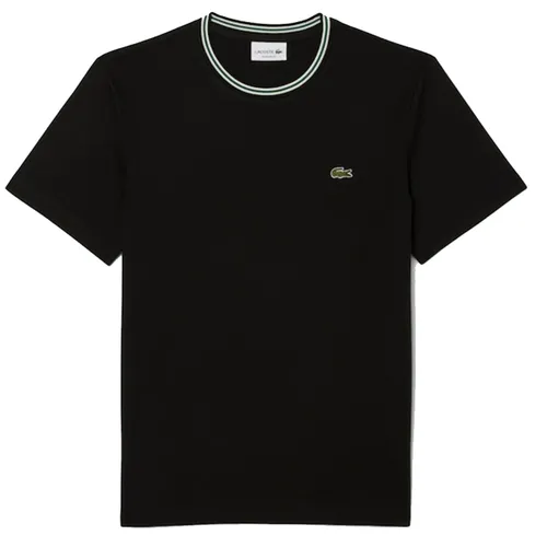 Thời trang - Áo Thun Nam Lacoste Men's Regular Fit Ribbed Collar Cotton Tshirt TH9903 031 Màu Đen Size 3 - Vua Hàng Hiệu