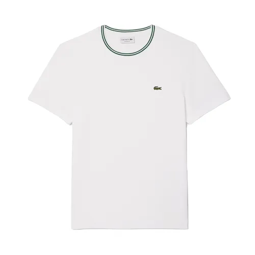 Thời trang - Áo Phông Nam Lacoste Regular Fit Ribbed Collar Cotton Tshirt TH9903 51 001 Màu Trắng Size 3 - Vua Hàng Hiệu