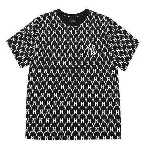 MLB Korea - Áo Thun MLB Monogram All Over Over Fit Short Sleeve Black 31TSM1131-50L Màu Đen Trắng Size M - Vua Hàng Hiệu
