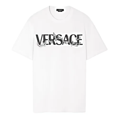 Thời trang - Áo Thun Nam Versace White Barocco Logo Printed Tshirt 1006974 1A04949 Màu Trắng Size M - Vua Hàng Hiệu