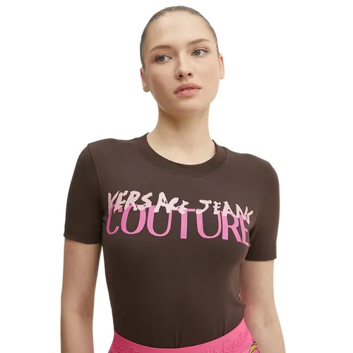 Thời trang - Áo Thun Nữ Versace Jeans Couture T-Shirt 78HAHE06 CJ02E 721 Màu Nâu Size XS - Vua Hàng Hiệu