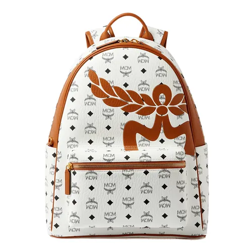 Balo MCM Backpack 11 Medium Màu Trắng Nâu - Túi xách - Vua Hàng Hiệu