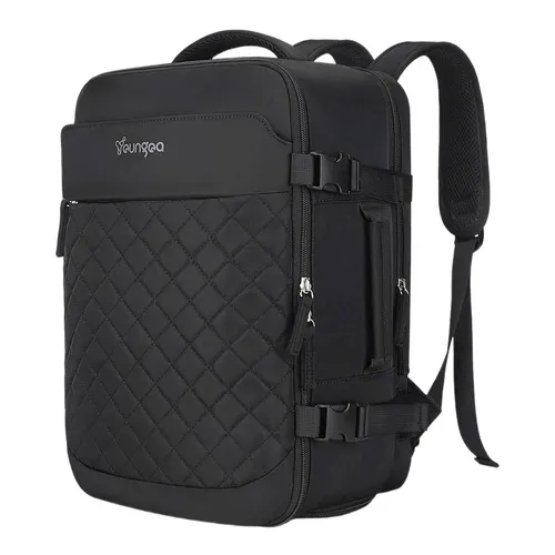 Túi xách - Balo Unisex Youngoa Travel Backpack Suitcase - Black Màu Đen - Vua Hàng Hiệu