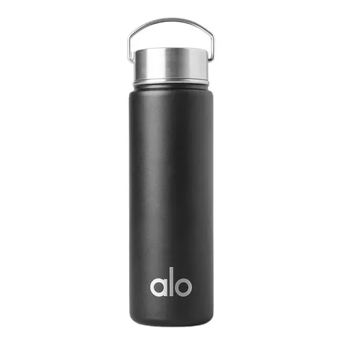 Cốc - Bình Giữ Nhiệt Alo Yoga Alo Water Bottle Tumbler Black 710ml Màu Đen - Vua Hàng Hiệu