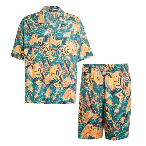 Adidas - Bộ Quần Áo Cộc Tay Nam Adidas Originals Archive Floral Resort KC5901/KB8370 Màu Xanh Phối Vàng Size XS (Form Âu) - Vua Hàng Hiệu