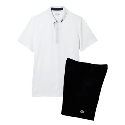 Bộ Quần Áo Cộc Tay Nam Lacoste&nbsp;Men's Sport Regular Fit Màu Trắng/Đen Size 3