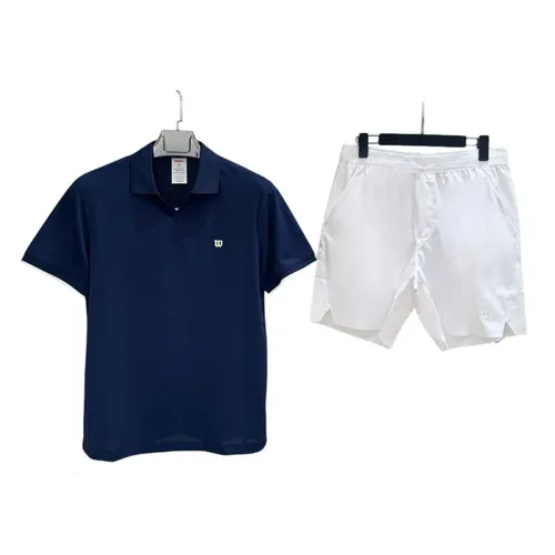 Wilson - Bộ Quần Áo Cộc Tay Nam Wilson Logo Sport Màu Xanh Navy - Trắng Size S - Vua Hàng Hiệu