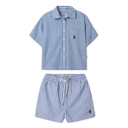 Bộ Quần Áo Cộc Tay Nữ WHOAU Màu Xanh Blue Size S - Thời trang - Vua Hàng Hiệu