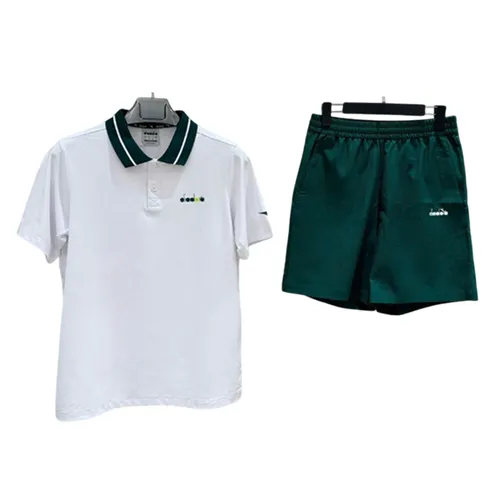 Seiko - Bộ Thể Thao Nam Diadora Logo Seersucker Half Pants Màu Trắng Xanh Size S (Form Âu) - Vua Hàng Hiệu