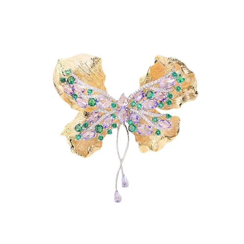 Phụ kiện - Cài Áo Nữ Meri Mystic Butterfly BR883 Màu Vàng - Vua Hàng Hiệu