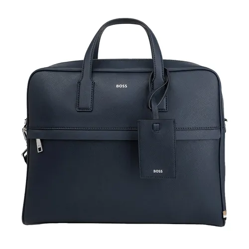 Hugo Boss - Cặp Xách Tay Hugo Boss Leather Bag With Two Handles Màu Xanh Navy - Vua Hàng Hiệu