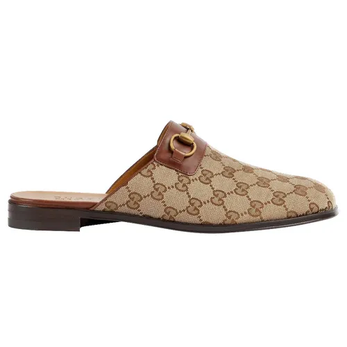 Dép - Dép Nam Gucci GG Horsebit Slipper Ebony Màu Nâu Size 40.5 - Vua Hàng Hiệu