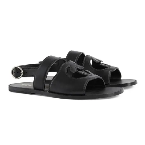 Dép Gucci - Dép Nam Gucci Interlocking G Sandals Màu Đen Size 41.5 - Vua Hàng Hiệu