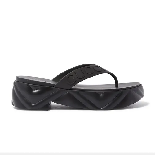 Dép Nữ Gucci Flip Flop 51 Platform Sandals Màu Đen Size 35
