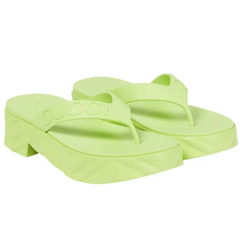 Dép - Dép Xỏ Ngón Nữ Gucci Logo Embossed Rubber Slides Màu Xanh Lá Size 35 - Vua Hàng Hiệu