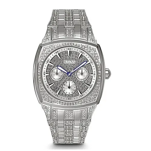 Bulova - Đồng Hồ Nam Bulova Quartz 96C002 Phantom Swarovski Watch 40mm Màu Bạc - Vua Hàng Hiệu