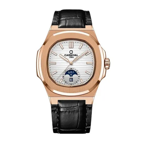 Đồng hồ - Đồng Hồ Nam Carnival Automatic 8110G1-VH-DD-T Màu Đen Vàng Hồng - Vua Hàng Hiệu