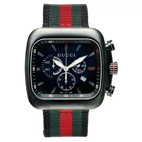 Đồng hồ - Đồng Hồ Nam Gucci Coupe Swiss Green Nylon Watch 44mm YA131202 Màu Xanh Đen - Vua Hàng Hiệu