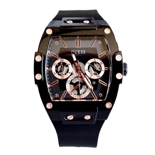 Đồng hồ - Đồng Hồ Nam Guess Quartz Nylon & Silicone Strap Chronograph GW0203G8 Màu Đen - Vua Hàng Hiệu
