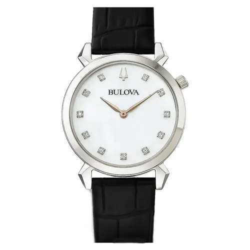 Đồng Hồ Nữ Bulova Quartz Diamond 96P210 Màu Đen Trắng - Đồng hồ - Vua Hàng Hiệu