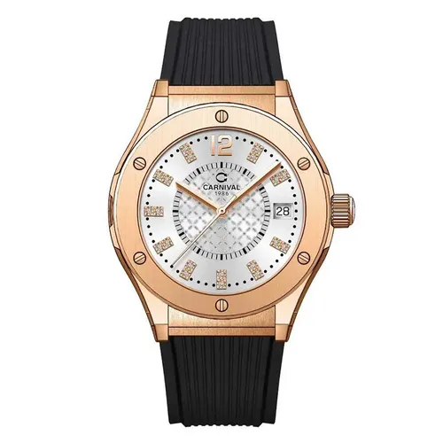 Đồng hồ - Đồng Hồ Nữ Carnival 8173L-VH-DCS-T Màu Trắng Đen - Vua Hàng Hiệu