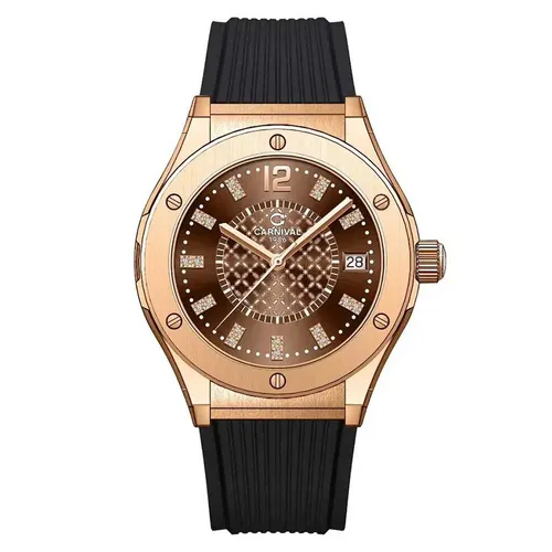 Đồng hồ - Đồng Hồ Nữ Carnival 8173L-VH-DCSD-N Màu Nâu - Vàng - Vua Hàng Hiệu