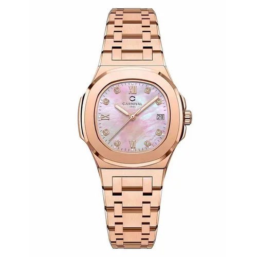 Đồng hồ - Đồng Hồ Nữ Carnival Quartz Màu Vàng Hồng - Vua Hàng Hiệu