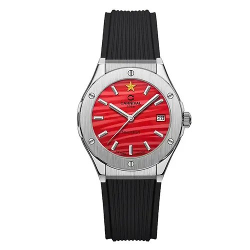 Đồng hồ - Đồng Hồ Nữ Carnival Quartz Watch 8168L-VT-DCS-VN Màu Đen/Đỏ - Vua Hàng Hiệu