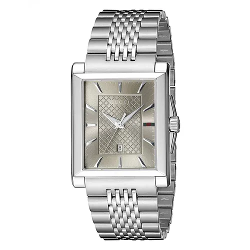 Đồng hồ - Đồng Hồ Nam Gucci 138 G-Timeless Square Brown Watch YA138402 Màu Bạc - Vua Hàng Hiệu
