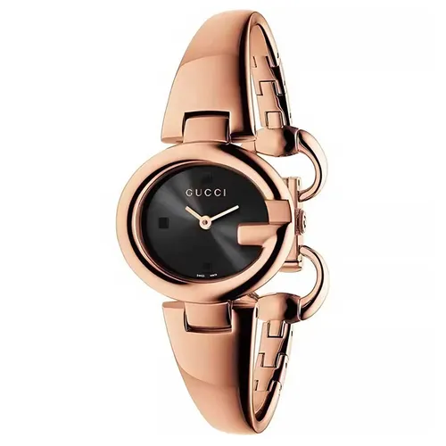 Đồng hồ Gucci - Đồng Hồ Nữ Gucci Guccissima PVD Rose Gold Watch 27mm Màu Vàng Đen - Vua Hàng Hiệu