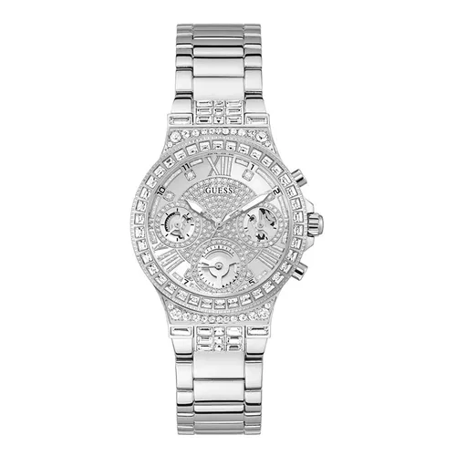 Đồng hồ Guess - Đồng Hồ Nữ Guess Silver Crystal Moonlight Watch GW0320L1 Màu Bạc - Vua Hàng Hiệu