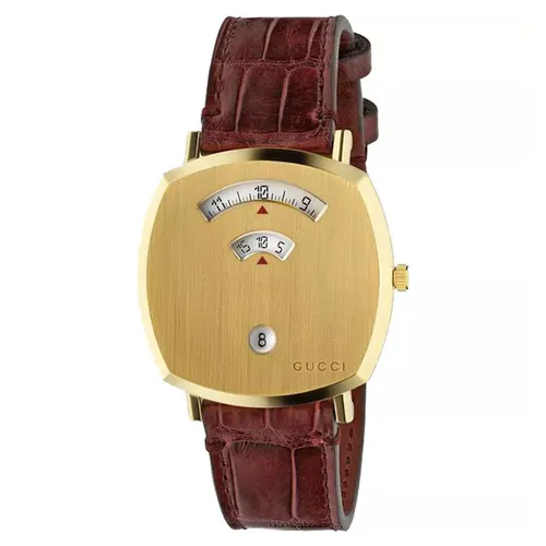 Đồng hồ Unisex - Đồng Hồ Unisex Gucci Grip Quartz Gold Unisex Watch YA157413 Màu Vàng - Đỏ - Vua Hàng Hiệu