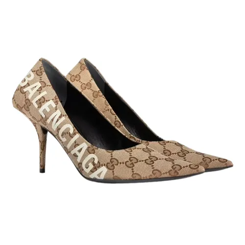 Giày Gucci - Giày Cao Gót Nữ Gucci Women’s The Hacker Project Square Knife Pump ‎676603 KQW00 9742 Màu Be Size 35 - Vua Hàng Hiệu