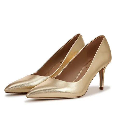 Giày Giày cao gót - Giày Cao Gót Nữ Sam Edelman Vienna Kitten Pump EC0101442 Amber Gold Leather Màu Vàng Size 38.5 - Vua Hàng Hiệu