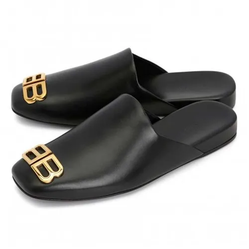 Balenciaga - Giày Lười Nữ Balenciaga Cozy Leather Mule 653808 WBB52 1088 Màu Đen Size 39 - Vua Hàng Hiệu