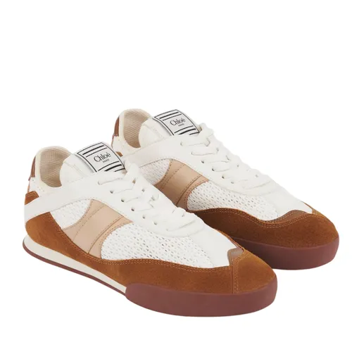 Giày Sneakers - Giày Sneaker Nữ Chloé Kick CHC25S07IPL243 Màu Trắng Nâu Size 36 - Vua Hàng Hiệu