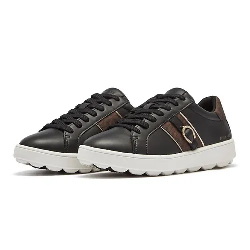 Giày Thể Thao Nữ Geox Spherica Ecub-1 Woman Low Top Sneakers Black/Dark Brown Màu Đen/Nâu Size 36 - Giày - Vua Hàng Hiệu