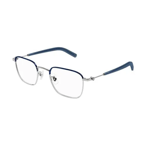 Montblanc - Gọng Kính Nam Montblanc MB0389O 004 Màu Xanh Bạc - Vua Hàng Hiệu
