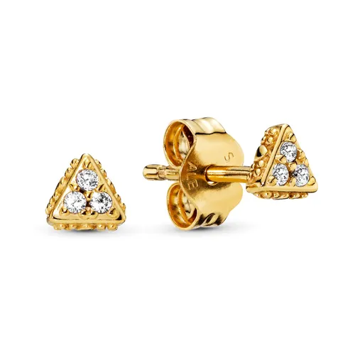 Trang sức - Khuyên Tai Nữ Pandora Shine Sparkling Triangles Stud Earrings 268030CZ Màu Vàng Gold - Vua Hàng Hiệu