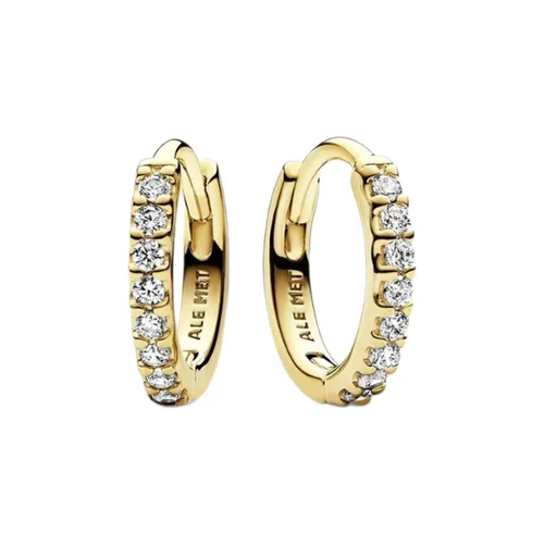 Trang sức - Khuyên Tai Nữ Pandora Sparkling Huggie Hoop Earrings 263015C01 Màu Vàng Gold - Vua Hàng Hiệu