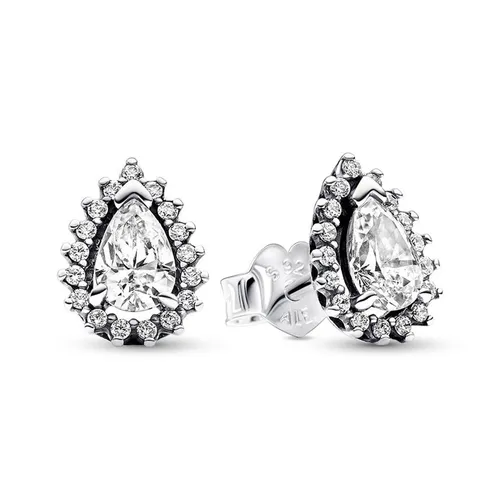 Trang sức - Khuyên Tai Nữ Pandora Sparkling Pear Halo Stud Earrings 292834C01 Màu Bạc - Vua Hàng Hiệu
