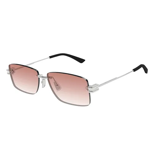 Bottega Veneta - Kính Mát Bottega Veneta Sunglasses BV1126S 007 Màu Đỏ/Bạc Size 58 - Vua Hàng Hiệu