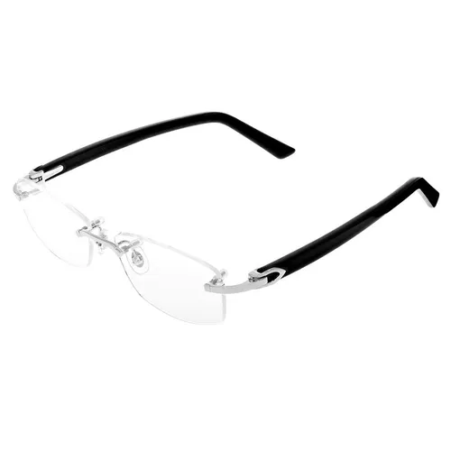 Kính Mắt Cận Nam Cartier C-Decor Rimless Eyeglasses Màu Đen