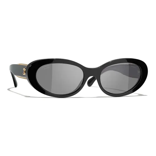 Kính Mát Chanel Oval Sunglasses 5515 C622/48 Màu Đen