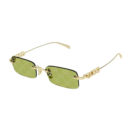 Kính mắt Gucci Kính chống nắng/Sunglasses - Kính Mát Gucci Rectangular Sunglasses GG1808S 002 Màu Vàng Xanh Lá - Vua Hàng Hiệu