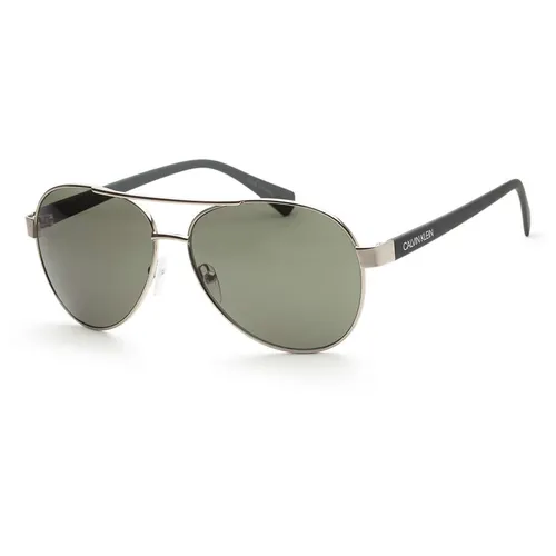 Kính mắt - Kính Mát Nam Calvin Klein CK Men's Silver Aviator Sunglasses CK19316S-045 Màu Xanh - Vua Hàng Hiệu